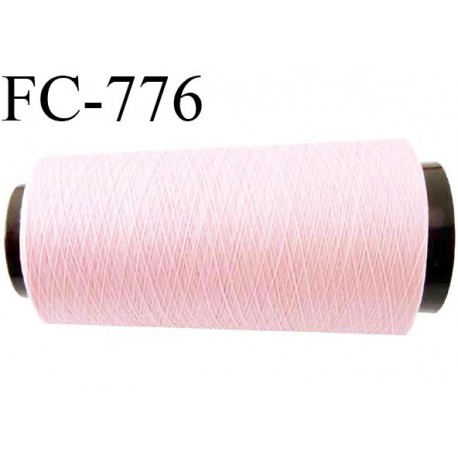 Cone de 2000 m fil polyester n° 120 couleur rose clair longueur de 2000 mètres bobiné en France