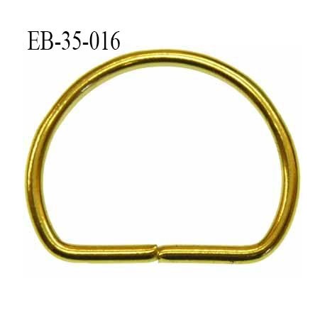 Boucle étrier anneau demi rond métal couleur or doré largeur 3.5