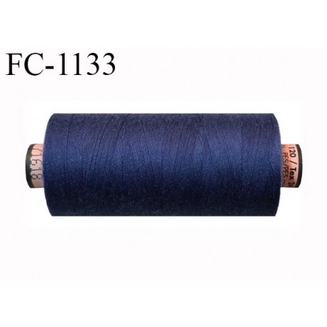 Bobine 1000 m fil Polyester n° 120 couleur bleu longueur 1000 mètres grande marque