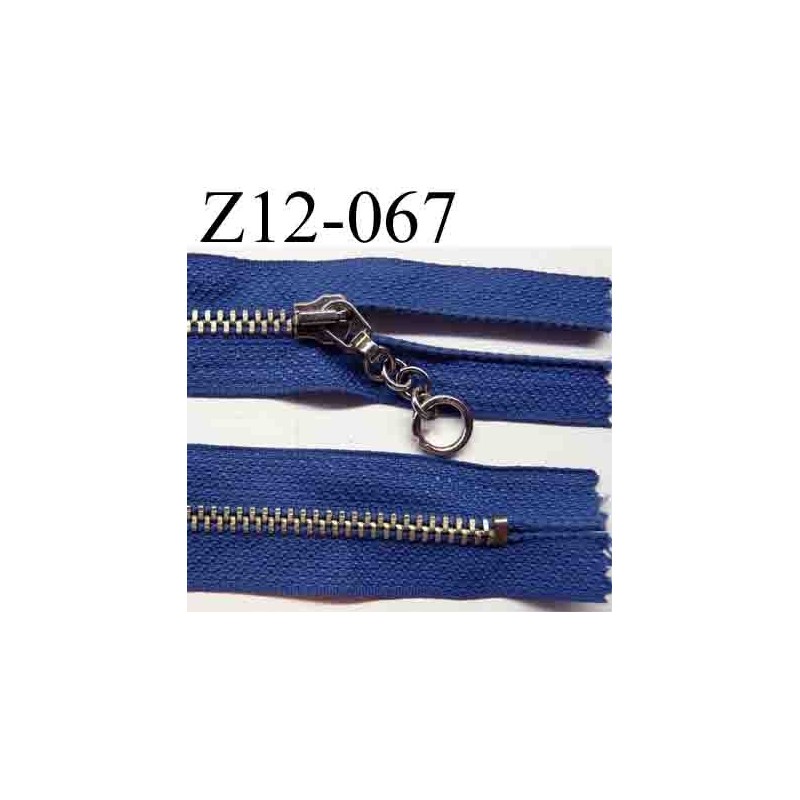 fermeture zip à glissière longueur 25 cm couleur bleu non