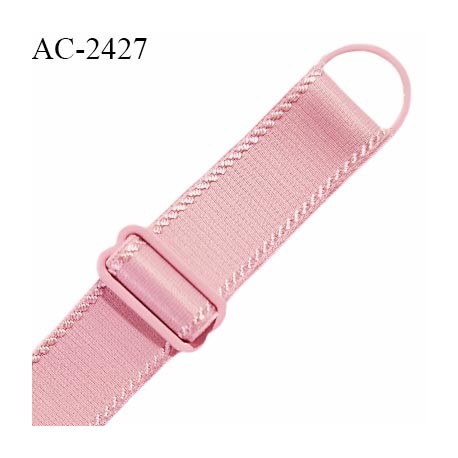Bretelle lingerie SG 19 mm très haut de gamme couleur rose anglais avec 1 barrette et 1 anneau prix à l'unité