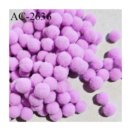 Pompon décor couleur violet rose ou orchidée diamètre 7 mm prix à la pièce