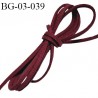 Galon lacette daim 2.5 mm couleur bordeaux largeur 2.5 mm prix au mètre