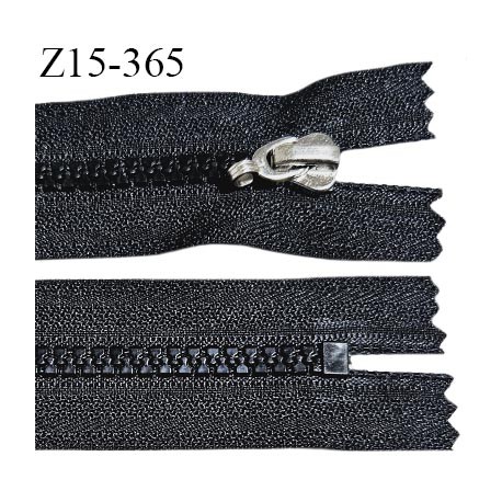 Fermeture zip moulée 15 cm non séparable couleur noir largeur 3.2 cm zip moulée longueur 15 cm largeur 6 mm prix à la pièce