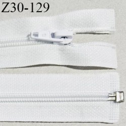 Fermeture zip 30 cm couleur blanc naturel séparable curseur métal longueur 30 cm largeur 2.8 cm largeur du zip 5 mm