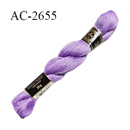 Echevette de coton perlé DMC 100% coton n°8 couleur lilas prix pour une échevette de 25 g soit environ 200 mètres
