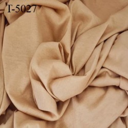 Tissu coton jersey spécial lingerie fond de culotte camel extra doux largeur 150 cm poids m2 100 gr prix 10 cm par 150 cm
