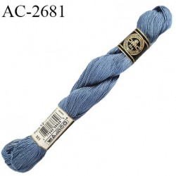 Echevette de coton perlé DMC 100% coton n°12 couleur bleu gris prix pour une échevette de 25 g soit environ 300 mètres