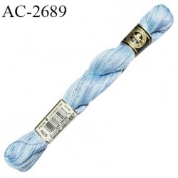 Echevette de coton perlé DMC 100% coton n°12 couleur bleu ciel et bleu vert dégradé prix pour une échevette