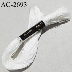 Echevette retors d'Alsace DMC 100% coton perlé grosseur moyenne n°8 couleur blanc fabriqué en France prix pour une échevette