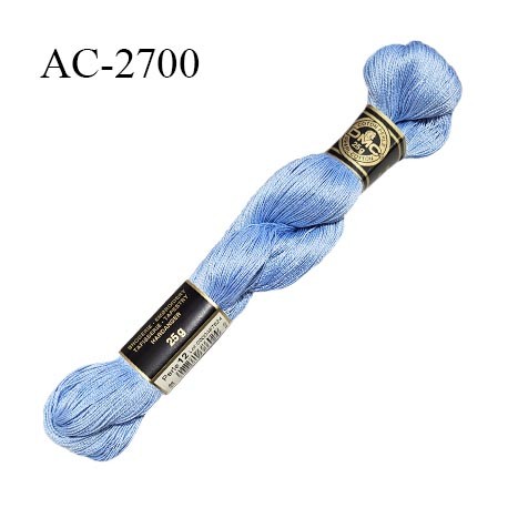 Echevette de coton perlé DMC 100% coton n°12 couleur bleu prix pour une échevette de 25 g soit environ 300 mètres