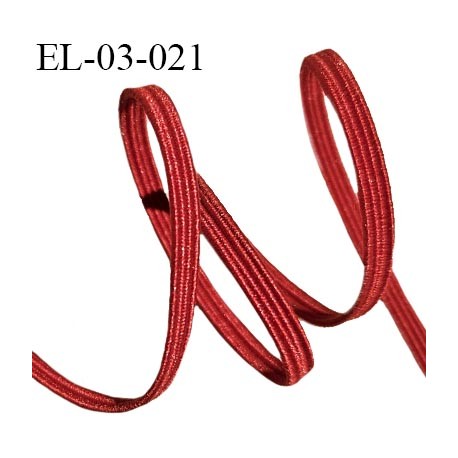Elastique couture 3 mm couleur rouge largeur 3 mm allongement +160% prix au mètre