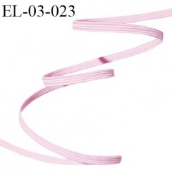 Elastique couture 3 mm couleur rose pâle largeur 3 mm allongement +130% prix au mètre