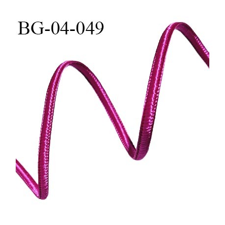 Galon cordon 4 mm couleur rose fuchsia largeur 4 mm épaisseur 2 mm prix au mètre