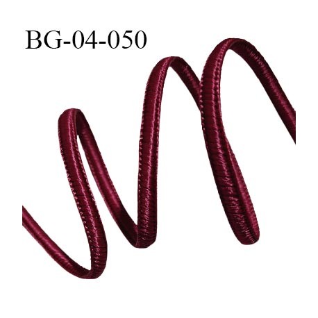 Galon cordon 4 mm couleur bordeaux largeur 4 mm épaisseur 2 mm prix au mètre