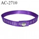 Accessoire bracelet ou autre décor en ruban satin largeur 10 mm couleur violet avec inscription MINOKO attache avec une pression