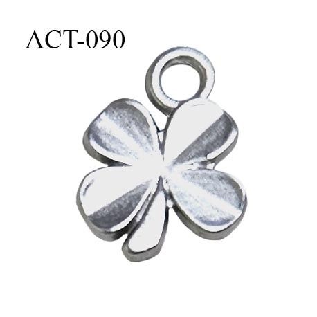 Accessoire décor ornement trèfle à 4 feuilles couleur argent diamètre 10 mm prix à la pièce