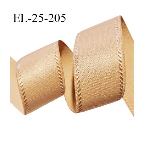 Elastique lingerie 24 mm couleur ambre ou caramel doré largeur 24 mm allongement +30% prix au mètre