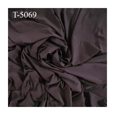 Tissu lingerie et bain fin haut de gamme lycra élasthanne couleur marron foncé largeur 180 cm 135 grs au m2