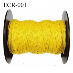 Echevette coton retors réf couleur 2444 jaune art 89 longueur de bobine 120 m soit 30 échevettes de 8 mètres