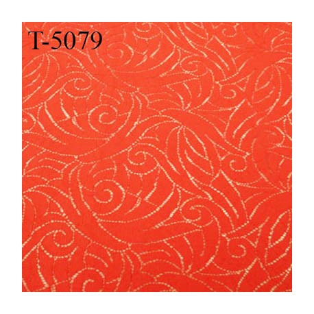 Tissu lingerie couleur rouge coraillé très haut de gamme tissu ajouré largeur 150 cm prix pour 10 centimètres de longueur