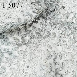 Dentelle brodé sur tule souple couleur gris argent haut de gamme trop belle largeur 130 cm prix pour 10 centimètres