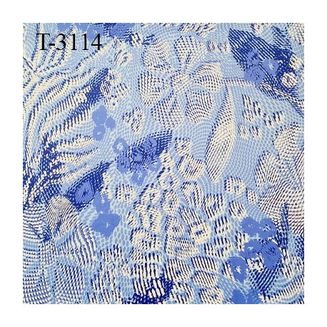 Tissu bain et lingerie très haut de gamme bleu lycra élasthanne largeur 160 cm 250 grs au m2 prix pour 10 cm de longueur