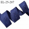 Elastique lingerie 24 mm couleur bleu marine avec picots de chaque côté doux au toucher largeur 24 mm