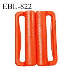 Boucle clip 30 mm attache réglette pvc spécial maillot de bain couleur orange largeur du passage intérieur 30 mm