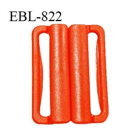 Boucle clip 30 mm attache réglette pvc spécial maillot de bain couleur orange largeur du passage intérieur 30 mm