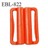 Boucle clip 30 mm attache réglette pvc spécial maillot de bain couleur orange largeur du passage intérieur 30 mm