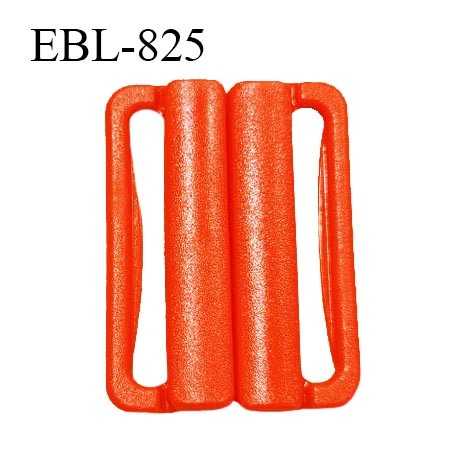 Boucle clip 25 mm attache réglette pvc spécial maillot de bain couleur orange largeur du passage intérieur 25 mm