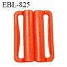 Boucle clip 25 mm attache réglette pvc spécial maillot de bain couleur orange largeur du passage intérieur 25 mm