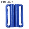 Boucle clip 25 mm attache réglette pvc spécial maillot de bain couleur bleu largeur du passage intérieur 25 mm