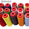 lot de 10 cônes surprise de destockage 1000 m de fil polyester fil n° 120 bobiné en France