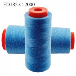 CONE de 2000 m fil polyester fil n° 120 couleur bleu longueur de 2000 mètres bobiné en France