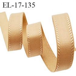 Elastique 16 mm bretelle et lingerie avec surpiqûres couleur ambre ou caramel doré allongement +50% largeur 16 mm prix au mètre