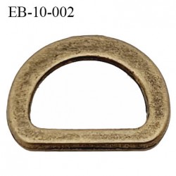 Boucle étrier demi rond métal chromé argenté largeur extérieur 15 mm intérieur 10 mm iédal sangle de 10mm hauteur 12 mm