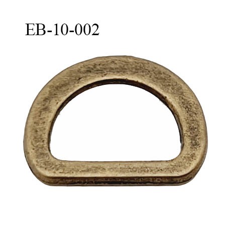 Boucle étrier demi rond métal chromé argenté largeur extérieur 15 mm intérieur 10 mm iédal sangle de 10mm hauteur 12 mm