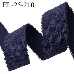 Elastique lingerie 24 mm couleur bleu avec plumetis largeur 24 mm allongement +30% prix au mètre