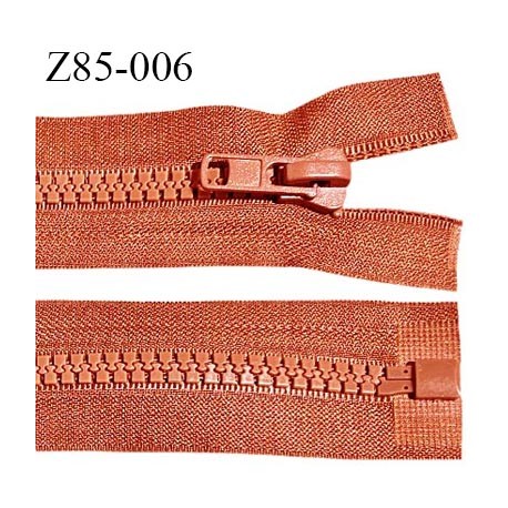 Fermeture zip moulée 83 cm séparable couleur orange longueur 83 cm largeur 4 cm glissière largeur 7 mm prix à l'unité