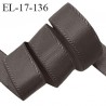 Elastique 16 mm bretelle et lingerie avec surpiqûres couleur marron foncé allongement +50% largeur 16 mm prix au mètre