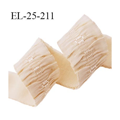 Elastique lingerie 24 mm couleur ivoire ancien largeur 24 mm allongement +30% prix au mètre