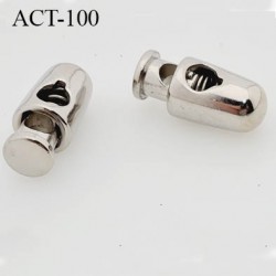 arrêt cordon stop cordon rond en métal à ressort couleur acier chromé de taille 20 mm x 10 mm prix à l'unité