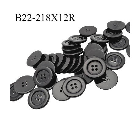 Bouton 22 mm en pvc couleur noir anthracite et gris 4 trous diamètre 22 mm épaisseur 4.3 mm prix à la pièce