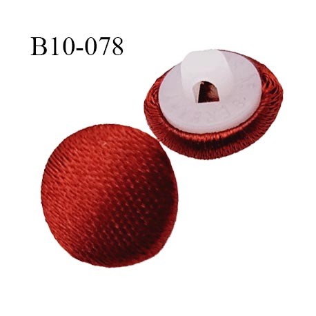 Bouton 10 mm lingerie et autres bouton recouvert de satin couleur rouge accroche avec un anneau diamètre 10 mm