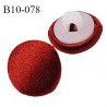 Bouton 10 mm lingerie et autres bouton recouvert de satin couleur rouge accroche avec un anneau diamètre 10 mm