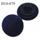 Bouton 10 mm lingerie et autres bouton recouvert de satin couleur bleu marine accroche avec un anneau diamètre 10 mm