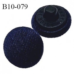 Bouton 10 mm lingerie et autres bouton recouvert de satin couleur bleu marine accroche avec un anneau diamètre 10 mm