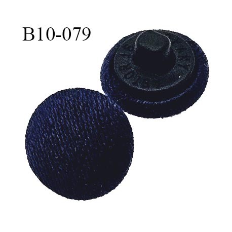 Bouton 10 mm lingerie et autres bouton recouvert de satin couleur bleu marine accroche avec un anneau diamètre 10 mm